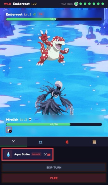 Battle wild Sprins in turn-based combat