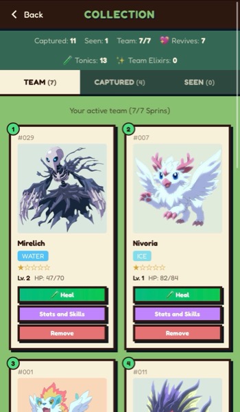 Build and manage your Sprin collection